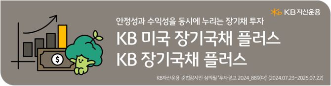 'kb 미국 장기국채 플러스' 펀드 홍보 배너 이미지. 